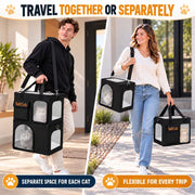 TeliCub 2 Cat Carriers for Travel & Home with Tunnel and Scratcher