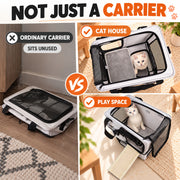 TeliCub 2 Cat Carriers for Travel & Home with Tunnel and Scratcher