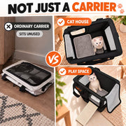TeliCub 2 Cat Carriers for Travel & Home with Tunnel and Scratcher
