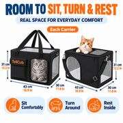 TeliCub 2 Cat Carriers for Travel & Home with Tunnel and Scratcher