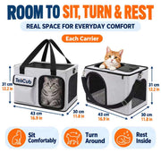 TeliCub 2 Cat Carriers for Travel & Home with Tunnel and Scratcher