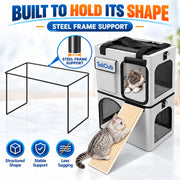 TeliCub 2 Cat Carriers for Travel & Home with Tunnel and Scratcher