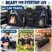TeliCub 2 Cat Carriers for Travel & Home with Tunnel and Scratcher