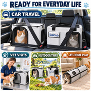 TeliCub 2 Cat Carriers for Travel & Home with Tunnel and Scratcher